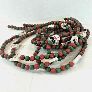 Wooden Bead Garland Christmas Tree Nutcracker